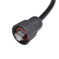 Conector Eléctrico Macho-Hembra RJ45 Cat6a, Cable Ethernet IP67 Impermeable, Tipo DIN, Comunicación de Red