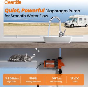 Bomba de diafragma autocebante Cleartide de 12 voltios CC, bomba de refuerzo de presión de agua Industrial para uso doméstico - Product Image 3