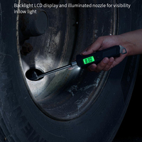 Manomètre numérique de pression des pneus haute performance 0-230 PSI avec écran LCD rétroéclairé et lampe torche en acier inoxydable pour camion, camping-car, voiture, moto, vélo