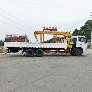 รถบรรทุกตงเฟิงพร้อมเครนบูมตรง 12 ตัน รถบรรทุกติดเครน 6x4 สำหรับขาย - Product Image 1