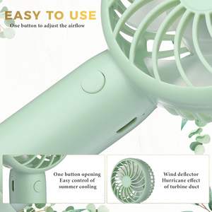 Ventilador de Mano Portátil Mini 2026, Venta al Por Mayor de Fábrica, Logotipo Personalizado, Alta Velocidad, Recargable por USB, Tres Velocidades, Refrigeración para Mujeres - Product Image 5