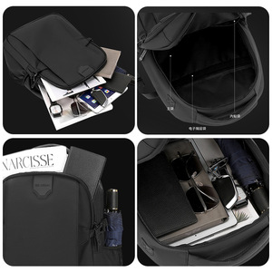 Sac à dos WePower pour homme, grande capacité 20-35L, pour affaires, trajets quotidiens, voyages, extérieur, couleur unie, sangle détachable, noir, gris, bleu foncé - Product Image 2