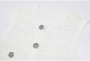 Abito Mini in Maglia Monopetto Crystal da Donna, Elegante per l'Ufficio, con Scollo a O, Senza Maniche, Vestibilità Slim, <span class=keywords><strong>Linea</strong></span> ad A, Rosa - Product Image 4