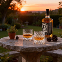 Verre à shot de vodka en cristal gaufré de luxe de 250 ml, style américain, écologique, coupé à la main, directement de l'usine CnGlass