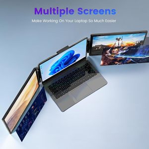 Nuovo Monitor Portatile Triplo da 14 Pollici FHD USB-C 2025, Frequenza di Aggiornamento <span class=keywords><strong>60</strong></span> <span class=keywords><strong>Hz</strong></span>, Doppio Schermo LCD per Laptop Aziendali, Pannello IPS - Product Image 3