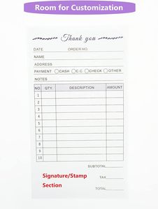 Carnet de reçus personnalisé à motifs floraux avec feuilles autocopiantes pour les commerces de détail et les boutiques – Vente en gros B2B - Product Image 5