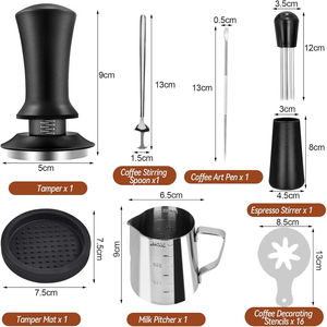 Kit di Strumenti per Barista <span class=keywords><strong>22</strong></span> Pezzi, Set Tamper per Espresso con Strumento WDT 51/53/58mm, Brocca per Montare il Latte e Accessori per Latte Art per Caffè - Product Image 3