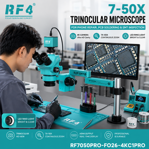 Système de microscope stéréo professionnel RF4 4K pour l'inspection industrielle, la <span class=keywords><strong>réparation</strong></span> électronique et la soudure de circuits imprimés - Product Image 1
