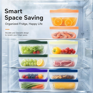 Sacs de conservation réutilisables pour légumes, en silicone alimentaire sans BPA, 900 ml, étanches, durables, pour une cuisine bien rangée et facile à nettoyer - Product Image 6