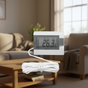 เครื่องวัดอุณหภูมิในร่มและกลางแจ้งแบบดิจิตอลพร้อมสายเซนเซอร์จอแสดงผลขนาดใหญ่สำหรับใช้ในบ้าน - Product Image 2