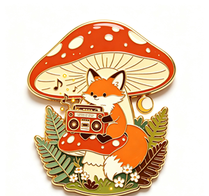 Custom Kawaii Mushroom Fox Enamel <b>Pin</b> Metal Brooch Cartoon Lapel <b>Badge</b> Gift Decoration - Product Image 3