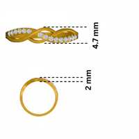 Anillo de Oro Amarillo de 14 Quilates con Diamantes en Espiral para Mujer, Ideal para Bodas y Aniversarios