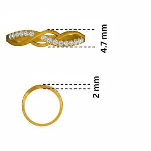 Anillo de Oro Amarillo de 14 Quilates con Diamantes en Espiral para Mujer, Ideal para Bodas y Aniversarios - Product Image 3