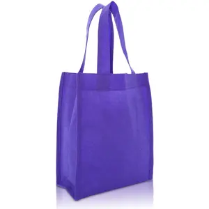 批发坚固的新型高品质可重复使用定制100% 紫色无纺布购物袋带手柄