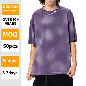 T-shirt personnalisé avec logo, tie-dye, 230 GSM, épaules tombantes, vierge, épais, en coton, vente en gros, broderie, impression unisexe - Product Image 1