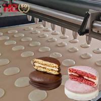 Línea de Producción de Pasteles de Crema de Chocolate Totalmente Automática, Mezcladora de Masa para Pasteles Jaffa, Freidora, Línea de Horneado, Fábrica de Snacks