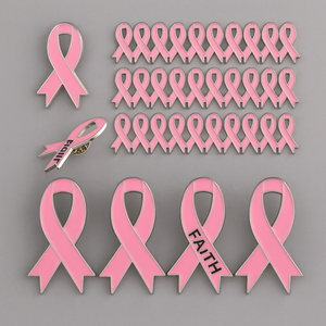 Vente <span class=keywords><strong>en</strong></span> gros d'insignes personnalisés pour le cancer de l'haleine du sein <span class=keywords><strong>Octobre</strong></span> Rose Ruban Rose Insignes de sensibilisation Épinglettes Broches - Product Image 1