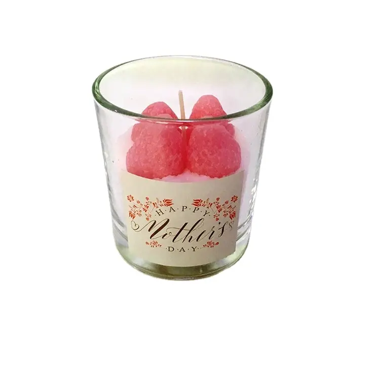 Seis cores de vidro frascos 8X9cm fruit forma de morango decoração velas personalizadas