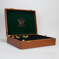 Boîte en bois MDF en cuir PU de luxe personnalisée, boîte cadeau pour café, emballage de boîte cadeau avec serrure, logo personnalisé