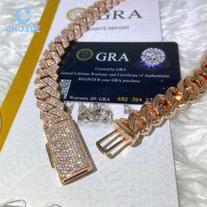 สร้อยคอฮิปฮอปแบบ Cuban Link ขนาด 15 มม. ประดับเพชร VVS Moissanite เงินแท้ 925 สไตล์ฮิปฮอป - Product Image 5