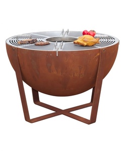 <strong>Barbeque</strong> Grill Outdoor Wood Burning for Garden Charcoal <strong>Barbeque</strong> <strong>and</strong> Oven Grill Corten Steel <strong>Barbeque</strong> Grill Set - Product Image 1