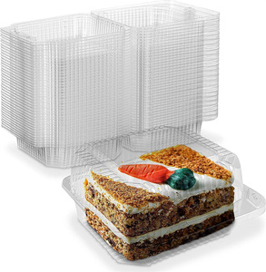 Plateaux à emporter en plastique 9x5 pouces, conteneurs à Dessert, récipient alimentaire à charnière en plastique - Product Image 4
