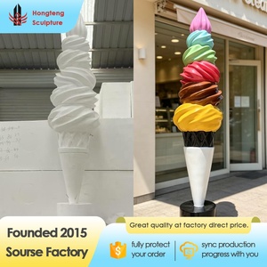 Extra Large 100cm 3D Fiberglass Resin Sculpture <b>Ice</b> Shop Decor <b>Ice</b> Cone Display for Store Front 10+ Years Source Factroy Manufac - Product Image 3