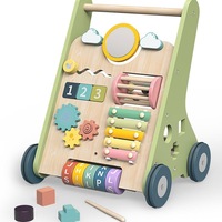 En bois bébé apprentissage marcheur Anti-renversement jouet enfant en bas âge poussette Portable éducation précoce aide chariot pour enfants