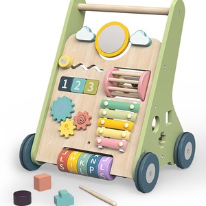 En <span class=keywords><strong>bois</strong></span> bébé apprentissage marcheur Anti-renversement jouet enfant en bas âge poussette Portable éducation précoce aide <span class=keywords><strong>chariot</strong></span> pour enfants - Product Image 1