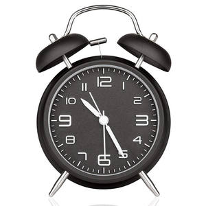 Reloj Despertador de Metal con Doble Campana, Funciona con Pilas, de 4 Pulgadas, Bonito y con Sonido Fuerte, para Mesa o Escritorio - Product Image 1
