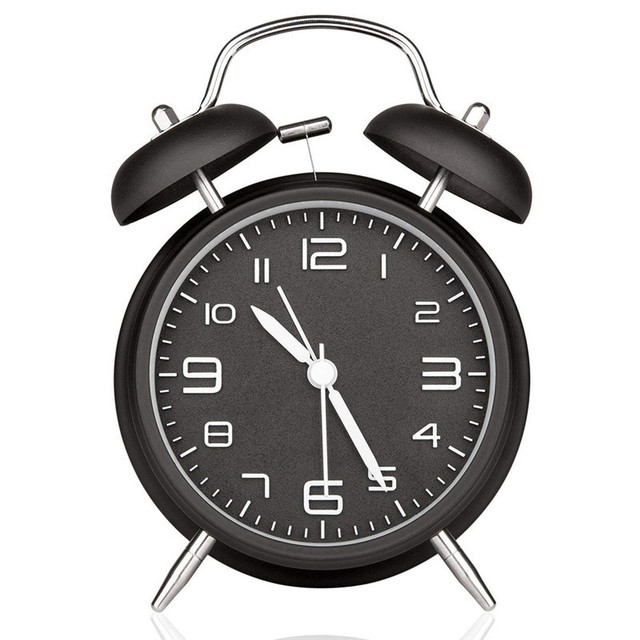 4 Inches Battery Operated Metal Twin Bell Ring Cute Loud Alarm Clock Table Desk Clock
