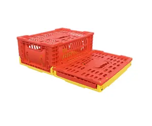 小型塑料蔬菜水果板条箱食品级塑料储物折叠水果篮塑料盒带盖运输板条箱