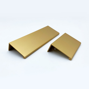 Pegangan kabinet tepi aluminium emas Matt Modern 32mm/96mm pegangan tarik jari laci mebel - Product Image 2