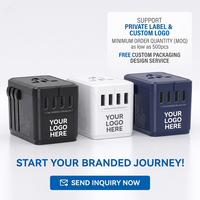 Adaptor Soket 45W PD Pengisian Cepat GaN All in One Adaptor Perjalanan Universal Seluruh Dunia Dengan Blok Pengisian Daya Usb dan Type-C