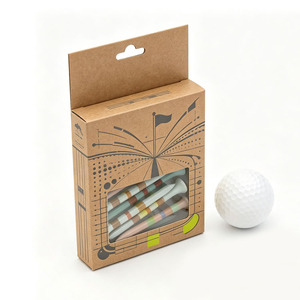 Eco-Friendly Kraft Paper Golf Tee Box 100Pcs Recyclable Packaging With Clear <b>Window</b> For Golf Accessories - Product Image 5