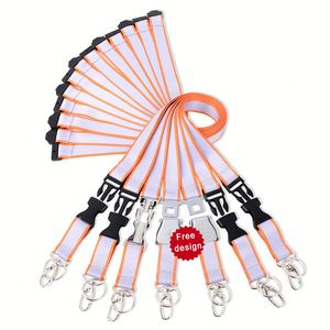 <b>Polyester</b> <b>Lanyard</b> With Reflective <b>Lanyard</b> Custom Imprinted Logo Light Reflection - Product Image 2