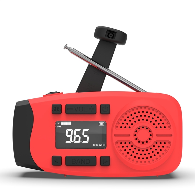 Portable AM/FM Emergency Weather Radio with Internet Radio Solar & Hand Crank Power Flashlight Power Bank for Outdoor Survival