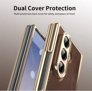 Coque de téléphone HandFell pour Samsung Galaxy <span class=keywords><strong>Z</strong></span> Fold7 Fold 7 5G Film avant en verre trempé à texture croisée - Product Image 4