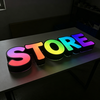 Lettres 3D personnalisées à LED RGB pour publicité extérieure, enseigne de magasin en métal éclairée, mot lumineux rétroéclairé, décoration directionnelle à distance