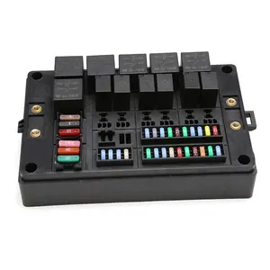 Black Plastic Track Bussed Mini Aux Fuse Relay Box For Auto Circuit Protection