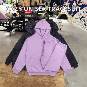 Conjunto Deportivo de Invierno Unisex, Elegante, Transpirable, Tallas Grandes, Informal, con Cuentas, Sudadera con Capucha y Pantalones Jogger, 65% Algodón, 35% Poliéster - Product Image 3