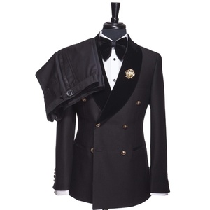 <span class=keywords><strong>Completo</strong></span> Abito da <span class=keywords><strong>Uomo</strong></span> Doppiopetto 2 Pezzi (Giacca + Pantaloni) in Velluto con Risvolto a Scialle e Bottoni Dorati, Collezione 2026 - Perfetto per Sposi e Cerimonie - Product Image 1