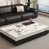 Table basse multifonctionnelle moderne et minimaliste en pierre, style italien, luxe léger, simple, pour petit appartement, haut de gamme, grande taille