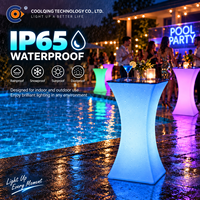 Table lumineuse LED COOLQING, mobilier lumineux pour la location d'événements, mariage, fête, bar, boîte de nuit, décoration de lieux, RGB rechargeable