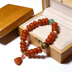 Pulsera de cuentas de ágata roja del sur, color rojo fuego, con diseño de <span class=keywords><strong>ábaco</strong></span> - Product Image 6