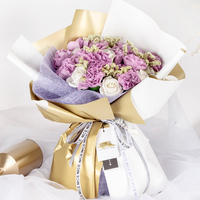 Fleurs artificielles en gros, Bouquet fait à la main, boîte-cadeau décorée, nouvelles fleurs de savon à œillets