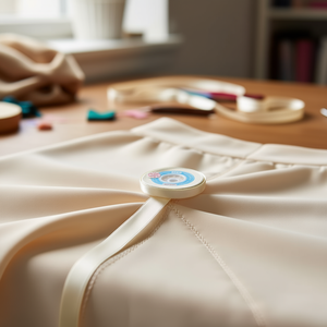 Il nastro in raso 0,6 cm 25Y colore crema per gonne da donna - Product Image 2