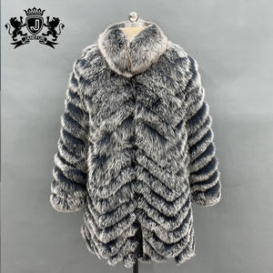 Janefur Nouvelle mode manteau d'hiver veste femmes manteau de fourrure de renard à lanières avec fourrure de renard brasil manteaux de fourrure véritable bon marché - Product Image 1