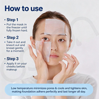 Masque Rafraîchissant Luxfume Private Label Icy Cheek pour Préparation Maquillage, Compresse Citron Menthe, Équilibre le Sébum Cutané, Maintient le Fond de Teint au Point Zéro Toute la Journée