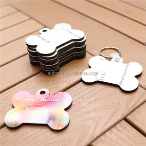 Wholesale Bone Shape Keychains Double Sided Coating Custom Wooden Blank Sublimation MDF Keyrings Jewelry